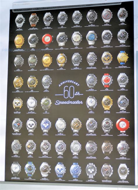 Poster Omega Speedmaster 60th Anniversary Of 2017 33 1/2x23 .